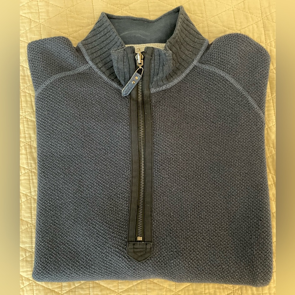 Tommy‎ Bahama Cozy 1/2 Zip Soft Textured Pique Pull Over in Blue Size 1XB